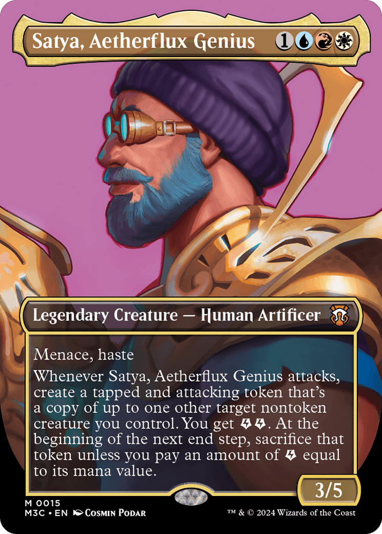 Satya, Aetherflux Genius (Borderless) [Modern Horizons 3 Commander]
