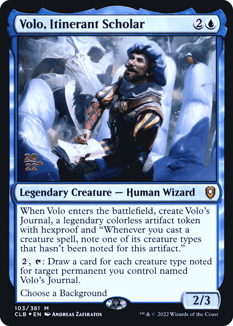 Volo, Itinerant Scholar [Commander Legends: Battle for Baldur's Gate Prerelease Promos]