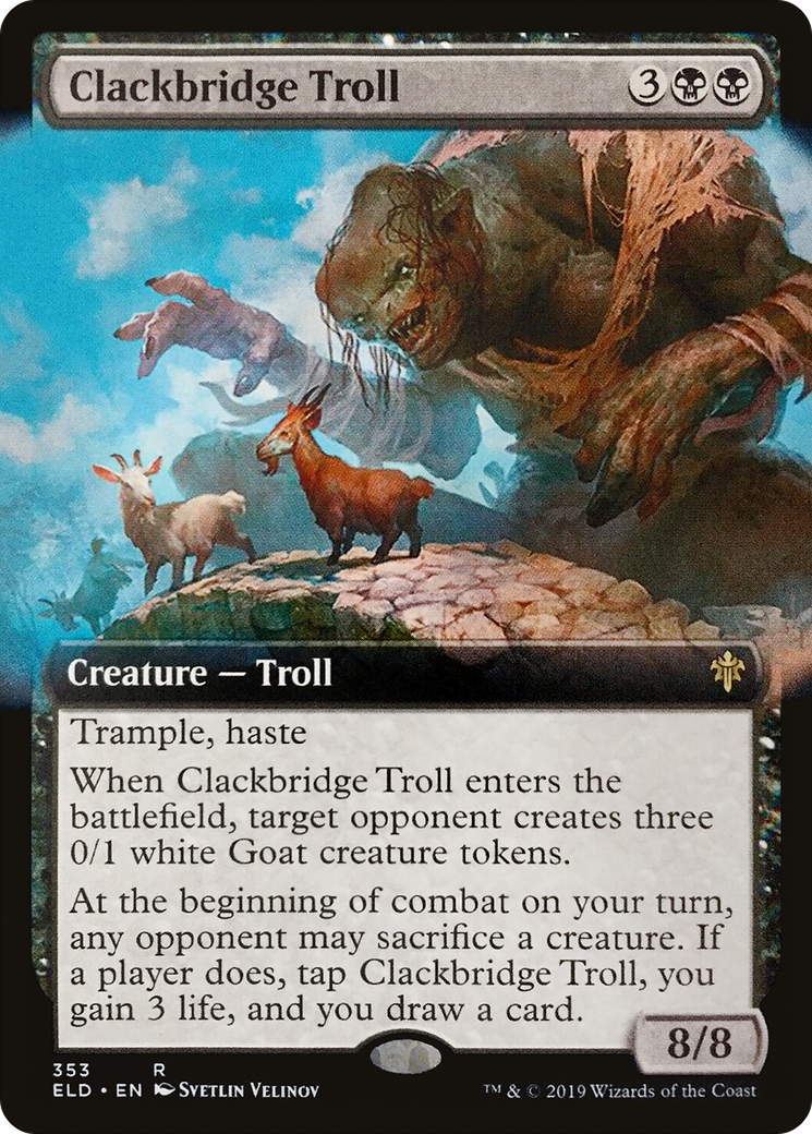 Clackbridge Troll (Extended Art) [Throne of Eldraine] Foil