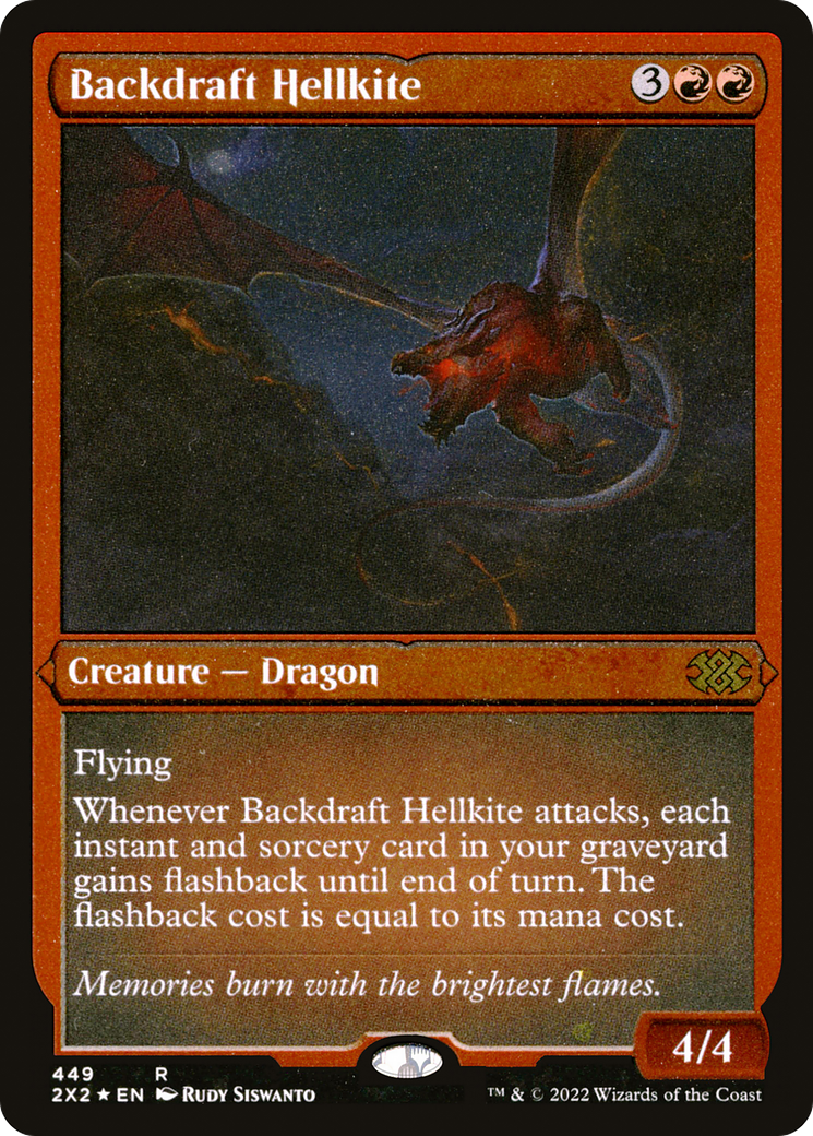 Backdraft Hellkite (Foil Etched) |  Foil (449) [Double Masters 2022]