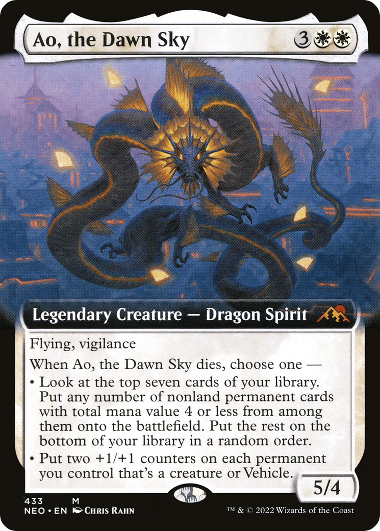 Ao, the Dawn Sky (Extended Art) [Kamigawa: Neon Dynasty] Foil