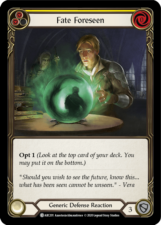 Fate Foreseen (Yellow) [U-ARC201] (Arcane Rising Unlimited)  Unlimited Rainbow Foil
