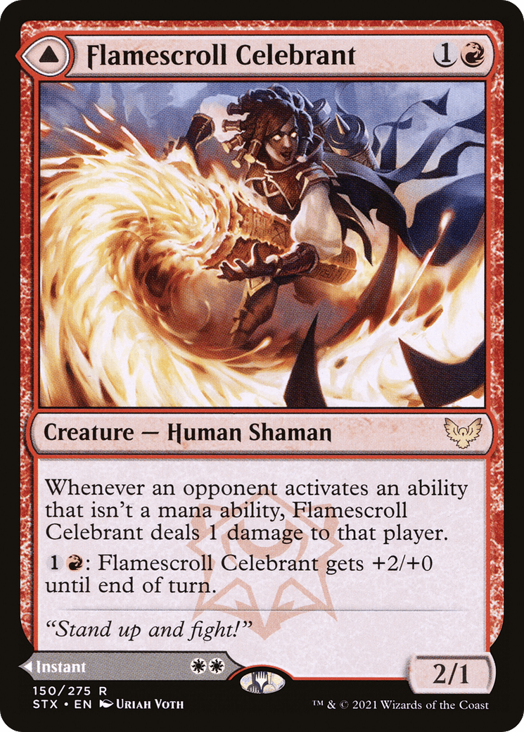 Flamescroll Celebrant // Revel in Silence [Strixhaven: School of Mages]
