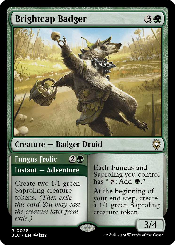 Brightcap Badger // Fungus Frolic [Bloomburrow Commander] Foil