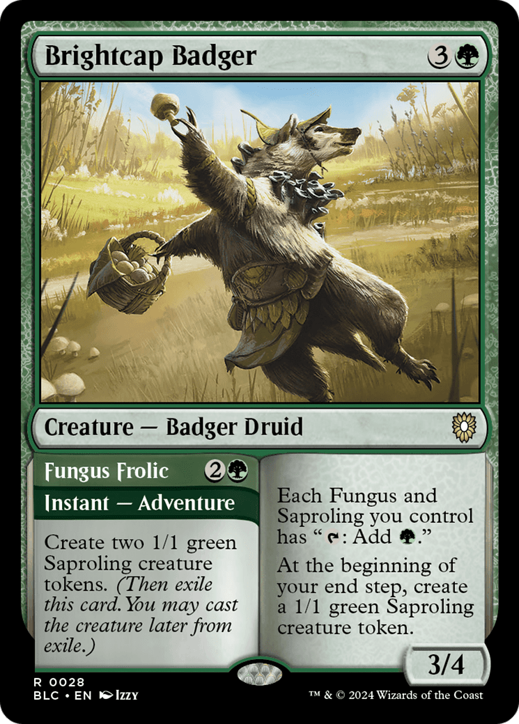 Brightcap Badger // Fungus Frolic [Bloomburrow Commander] Foil