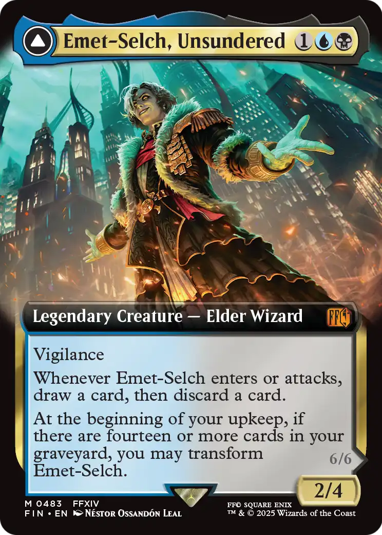 Emet-Selch, Unsundered // Hades, Sorcerer of Eld (483) [FINAL FANTASY] : (Extended Art) Foil