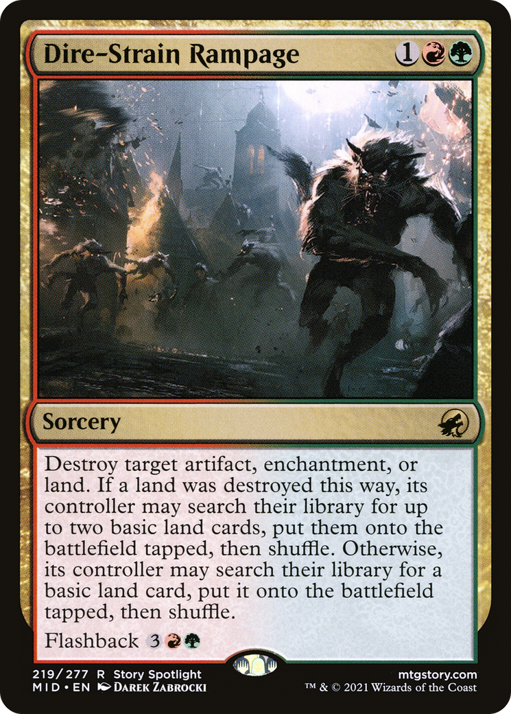 Dire-Strain Rampage [Innistrad: Midnight Hunt] Foil