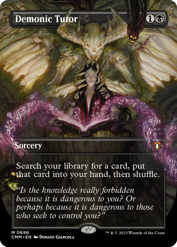Demonic Tutor (Borderless Alternate Art) [Commander Masters] Foil