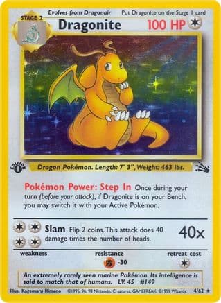 Dragonite 004/62 - Fossil 1st Edition Holofoil