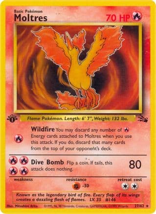 Moltres 027/62 - Fossil 1st Edition