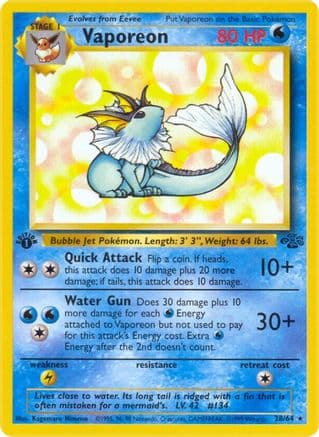 Vaporeon 028/64 - Jungle 1st Edition