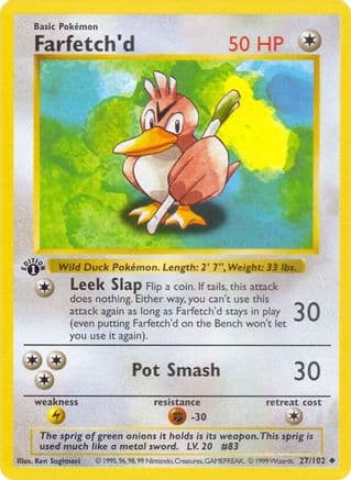 Farfetch'd 027- Base Set Shadowless Unlimited
