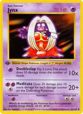 Jynx 031- Base Set Shadowless 1st Edition
