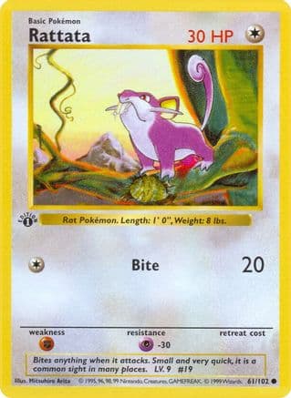 Rattata 061- Base Set Shadowless Unlimited