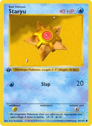 Staryu 065- Base Set Shadowless Unlimited