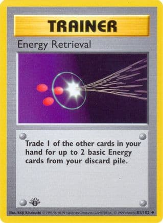 Energy Retrieval 081- Base Set Shadowless 1st Edition