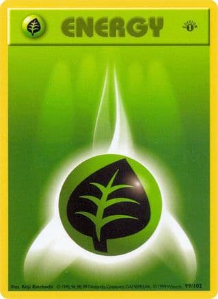 Grass Energy 099- Base Set Shadowless 1st Edition