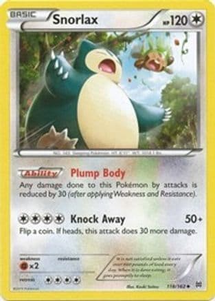 Snorlax 118/162 - XY  BREAKthrough Reverse Holofoil