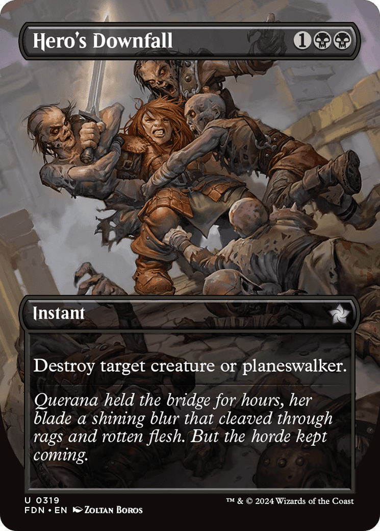 Hero's Downfall (Borderless) (-319) [Foundations]  Foil