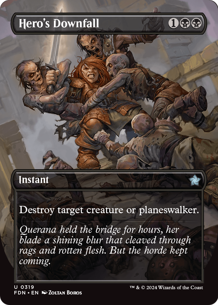 Hero's Downfall (Borderless) (-319) [Foundations]  Foil