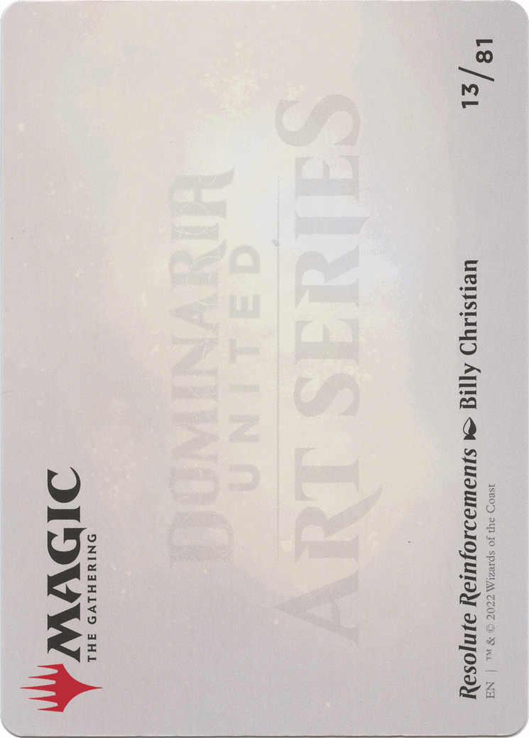 Resolute Reinforcements // Resolute Reinforcements (ADMU-013) - Dominaria United Art Series (Borderless) Foil