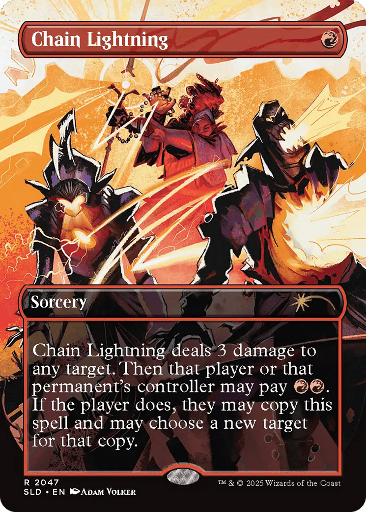 Chain Lightning (2047) [Secret Lair Drop]  (Borderless) Foil