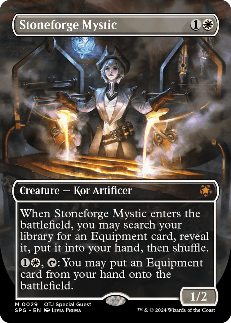 Stoneforge Mystic (Borderless) [Outlaws of Thunder Junction Special Guests] Foil