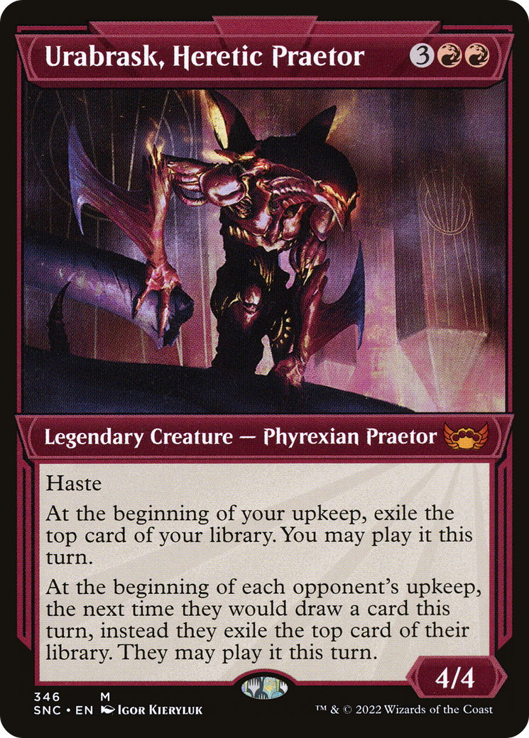 Urabrask, Heretic Praetor (Showcase Art Deco) [Streets of New Capenna] Foil