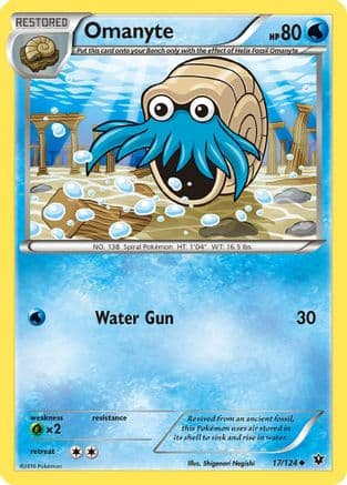 Omanyte 17/124 - XY  Fates Collide Reverse Holofoil