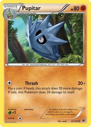 Pupitar 42/124 - XY  Fates Collide Reverse Holofoil