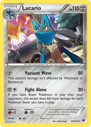 Lucario 063/124 - XY  Fates Collide Reverse Holofoil