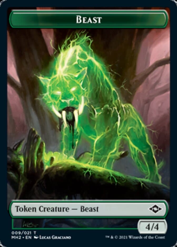 Beast // Clue (15) Double-Sided Token [Modern Horizons 2 Tokens] Foil
