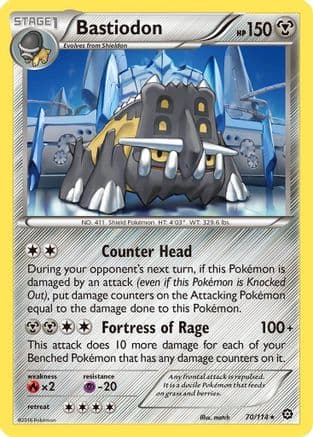 Bastiodon 070/114 - XY  Steam Siege Reverse Holofoil