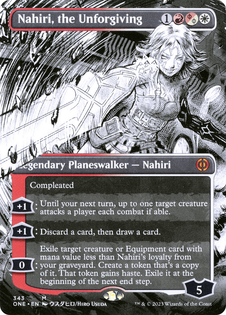 Nahiri, the Unforgiving (Borderless Manga) [Phyrexia: All Will Be One] Foil