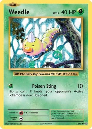 Weedle 005/108 - XY  Evolutions Reverse Holofoil