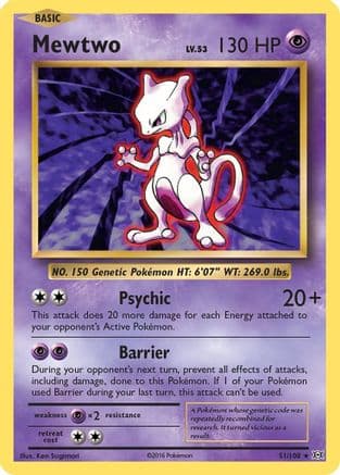 Mewtwo 051  XY  Evolutions - Rare