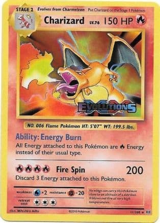 Charizard (XY Evolutions Prerelease) 11- XY Promos Holofoil
