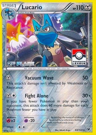 Lucario (Pokemon League) [2nd Place] 63/124 - League & Championship Cards Reverse Holofoil