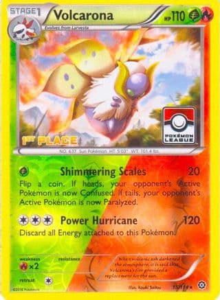 Volcarona (Pokemon League) [1st Place] 15/114 - League & Championship Cards Reverse Holofoil