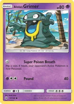 Alolan Grimer 057  - Reverse Holofoil SM Base Set - Common