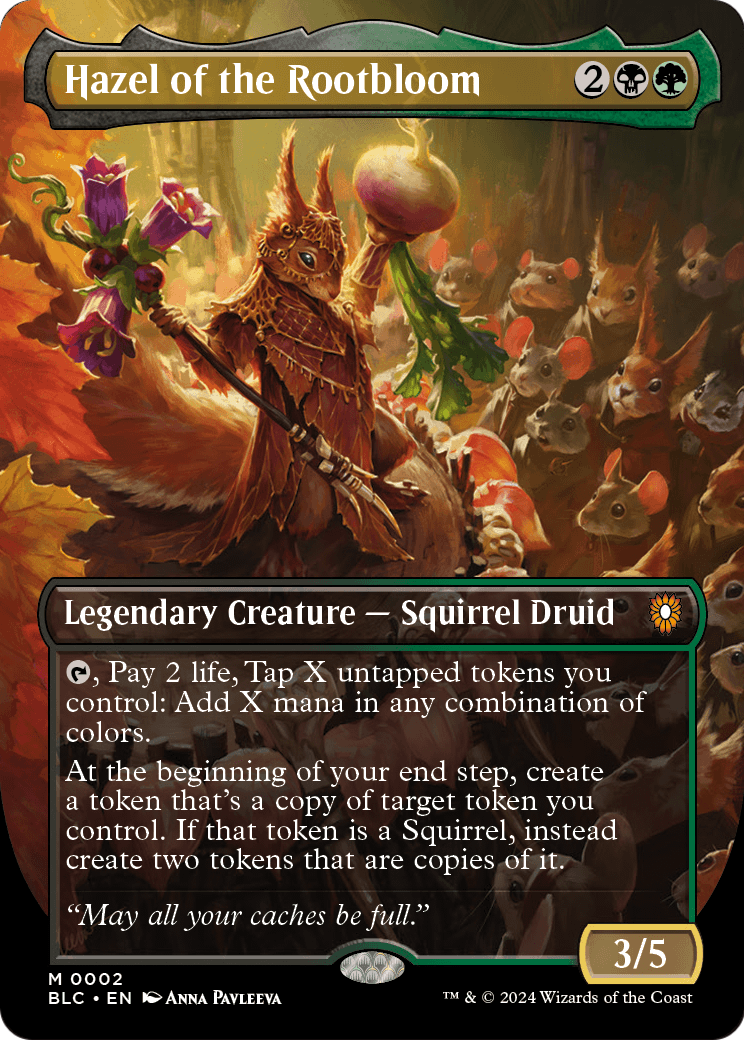 Hazel of the Rootbloom (Borderless) [Bloomburrow Commander] Foil
