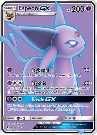 Espeon GX (Full Art) 140  - Holofoil SM Base Set - Ultra Rare