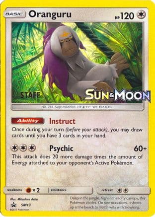 Oranguru SM13 (Prerelease) [Staff] SM13- SM Promos Holofoil