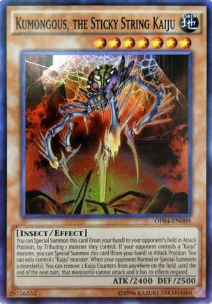 Kumongous, the Sticky String Kaiju [OP04-EN008] Super Rare