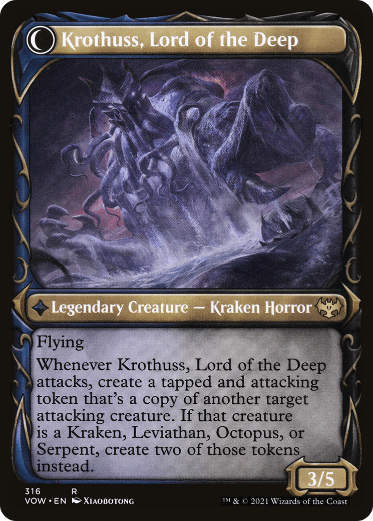 Runo Stromkirk // Krothuss, Lord of the Deep (VOW-316) - Innistrad: Crimson Vow: (Showcase, Double Faced Transform) Foil
