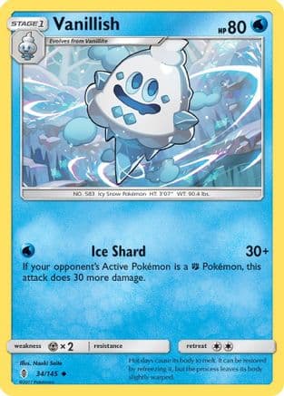 Vanillish 34/145 - SM  Guardians Rising Reverse Holofoil