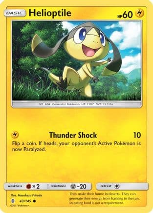 Helioptile 43/145 - SM  Guardians Rising Reverse Holofoil