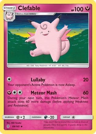 Clefable 089/145 - SM  Guardians Rising Reverse Holofoil