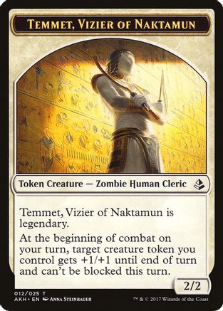 Temmet, Vizier of Naktamun // Zombie Double-Sided Token |  (12 // 20) [Amonkhet]