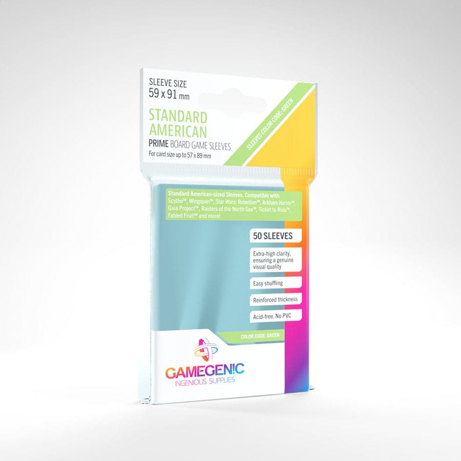 Gamegenic | Board Game Sleeves | Prime | Standard American Size (59 x 91mm) - 50ct